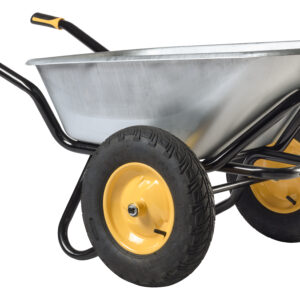 CLIPSO® TWIN 130L Galva Wheelbarrow with Pneumatic Wheels